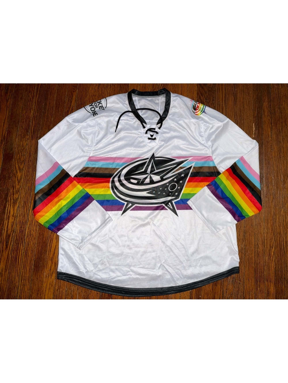 Adult Medium Columbus Blue Jackets Pride Hockey Is For Everyone Gay NHL Jersey